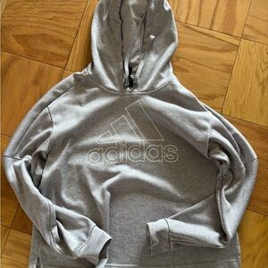 Adidas Heather Gray Mesh Hoodie